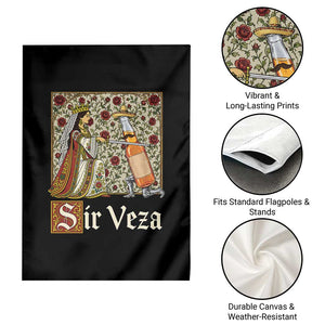Sir Veza Beer Medieval Knight Pun Sombrero Cinco De Mayo Garden Flag