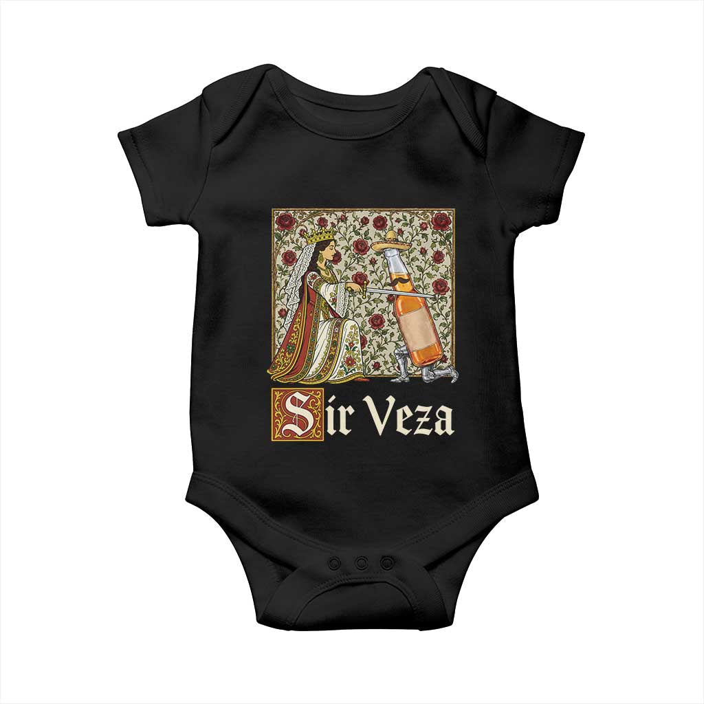 Sir Veza Beer Medieval Knight Pun Sombrero Cinco De Mayo Baby Onesie TS11 Black Print Your Wear