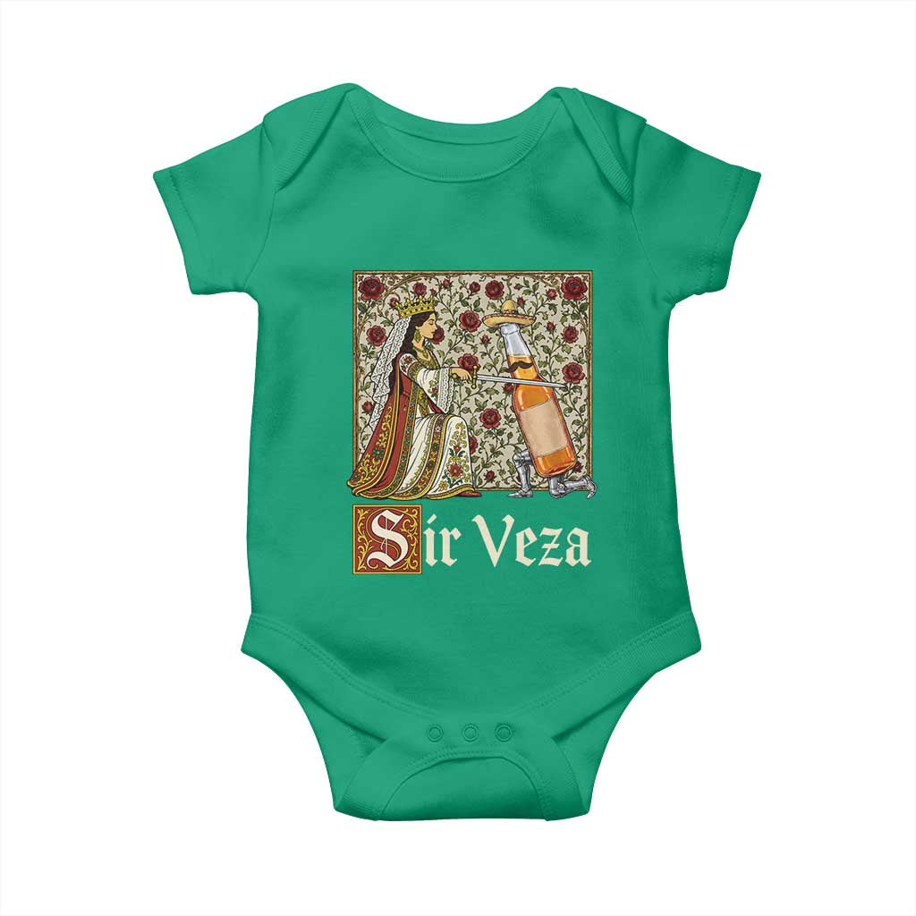 Sir Veza Beer Medieval Knight Pun Sombrero Cinco De Mayo Baby Onesie