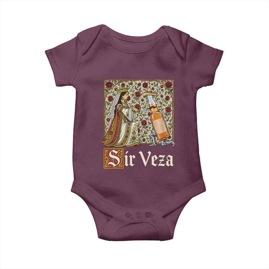 Sir Veza Beer Medieval Knight Pun Sombrero Cinco De Mayo Baby Onesie