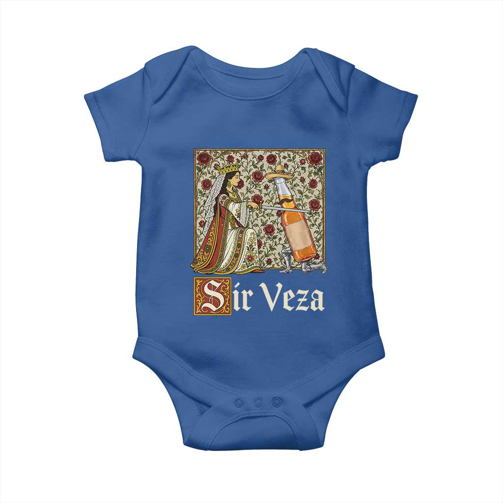 Sir Veza Beer Medieval Knight Pun Sombrero Cinco De Mayo Baby Onesie