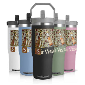 Sir Veza Beer Medieval Knight Pun Sombrero Cinco De Mayo Flip Straw Tumbler