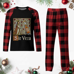 Sir Veza Beer Medieval Knight Pun Sombrero Cinco De Mayo Plaid Pajama Set