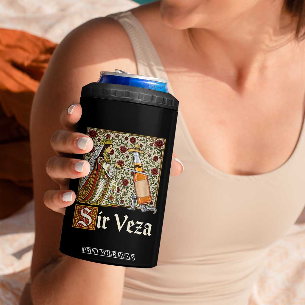 Sir Veza Beer Medieval Knight Pun Sombrero Cinco De Mayo 4 in 1 Can Cooler Tumbler