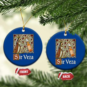 Sir Veza Beer Medieval Knight Pun Sombrero Cinco De Mayo Ceramic Ornament