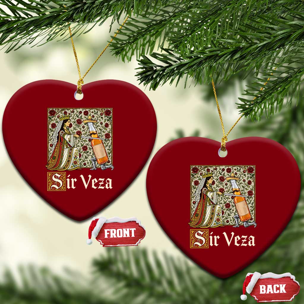 Sir Veza Beer Medieval Knight Pun Sombrero Cinco De Mayo Ceramic Ornament