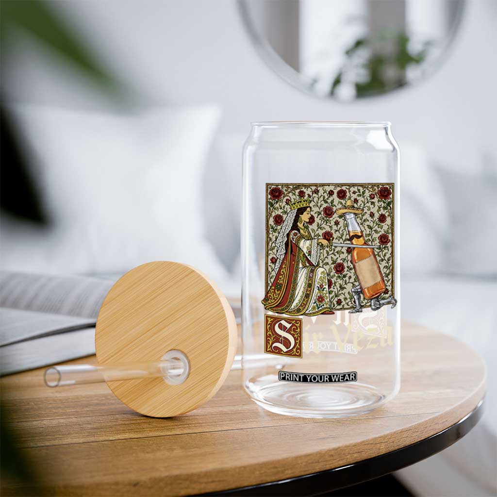 Sir Veza Beer Medieval Knight Pun Sombrero Cinco De Mayo Glass Can