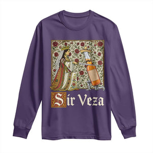 Sir Veza Beer Medieval Knight Pun Sombrero Cinco De Mayo Long Sleeve Shirt