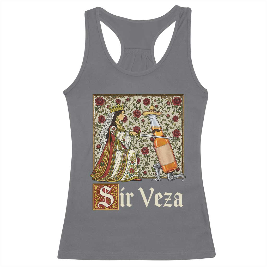 Sir Veza Beer Medieval Knight Pun Sombrero Cinco De Mayo Racerback Tank Top