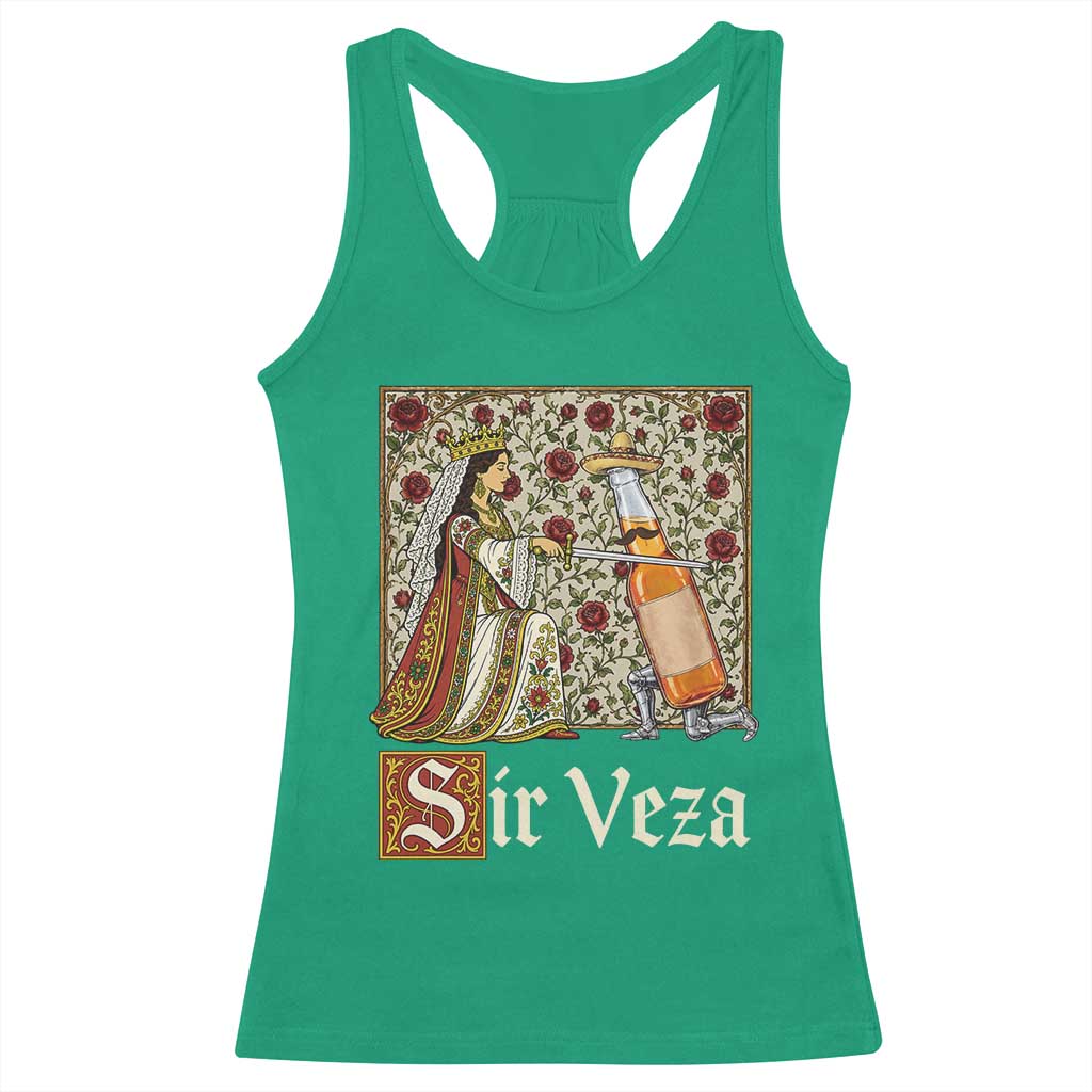 Sir Veza Beer Medieval Knight Pun Sombrero Cinco De Mayo Racerback Tank Top