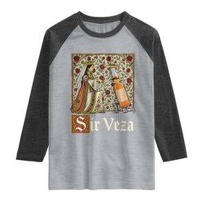 Sir Veza Beer Medieval Knight Pun Sombrero Cinco De Mayo Raglan Shirt