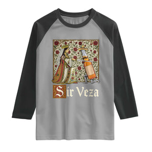 Sir Veza Beer Medieval Knight Pun Sombrero Cinco De Mayo Raglan Shirt