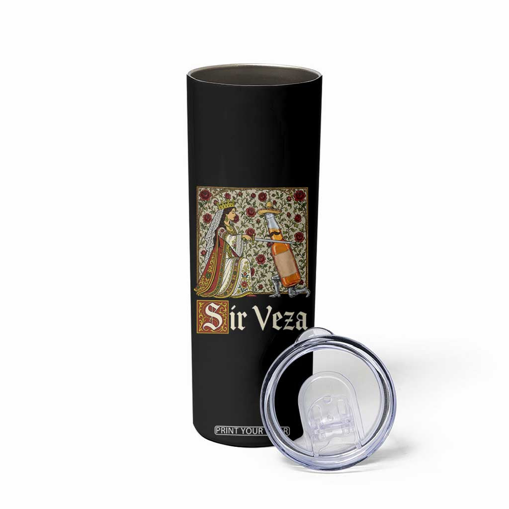 Sir Veza Beer Medieval Knight Pun Sombrero Cinco De Mayo Skinny Tumbler