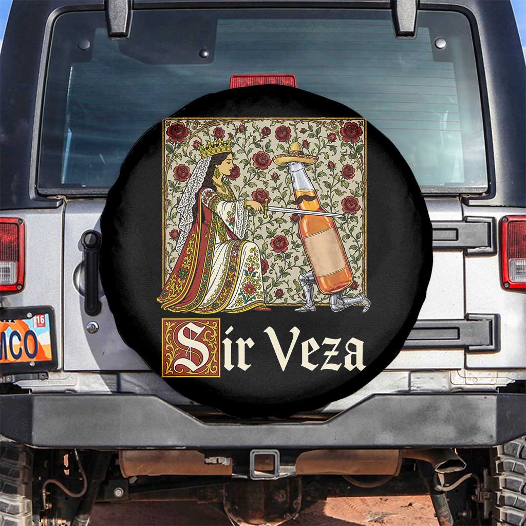 Sir Veza Beer Medieval Knight Pun Sombrero Cinco De Mayo Spare Tire Cover