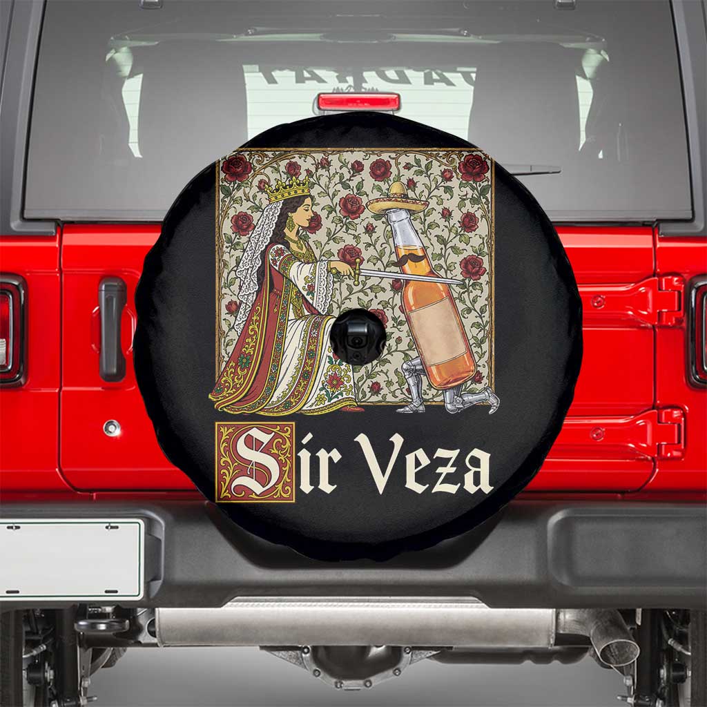 Sir Veza Beer Medieval Knight Pun Sombrero Cinco De Mayo Spare Tire Cover