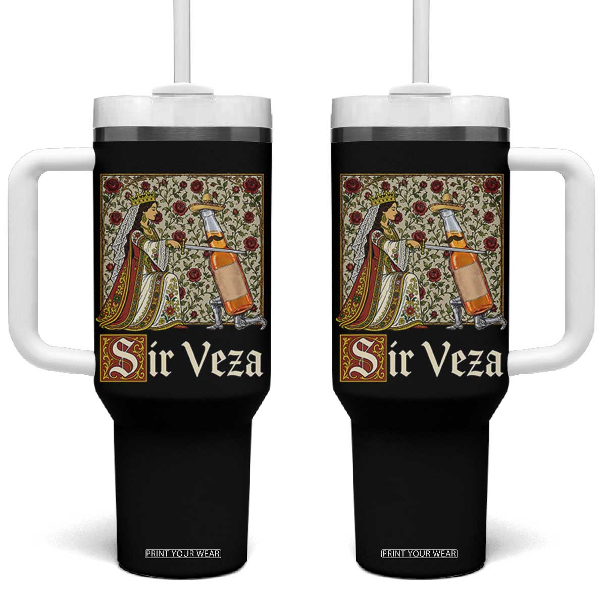 Sir Veza Beer Medieval Knight Pun Sombrero Cinco De Mayo Tumbler With Handle