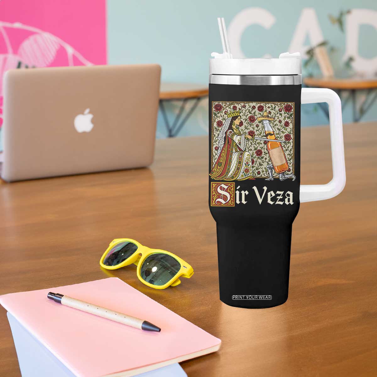 Sir Veza Beer Medieval Knight Pun Sombrero Cinco De Mayo Tumbler With Handle