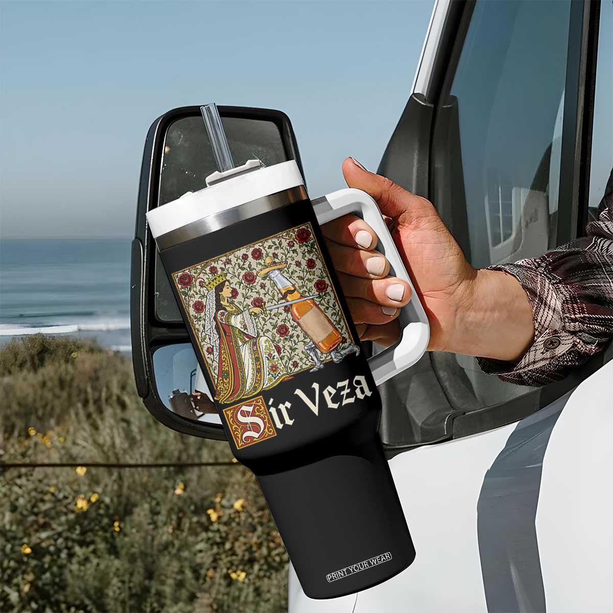 Sir Veza Beer Medieval Knight Pun Sombrero Cinco De Mayo Tumbler With Handle