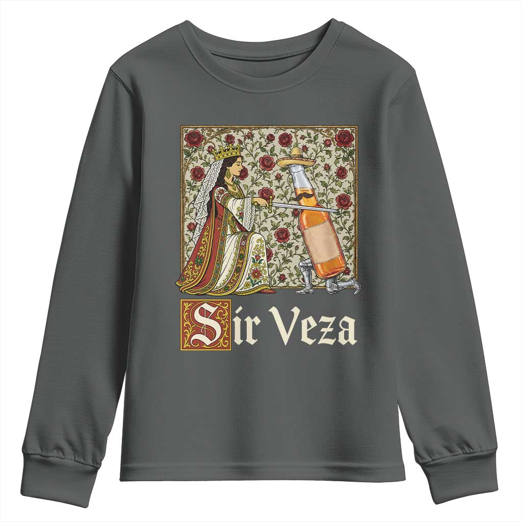 Sir Veza Beer Medieval Knight Pun Sombrero Cinco De Mayo Youth Sweatshirt