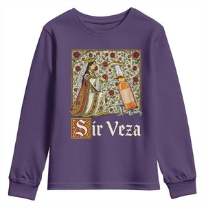 Sir Veza Beer Medieval Knight Pun Sombrero Cinco De Mayo Youth Sweatshirt