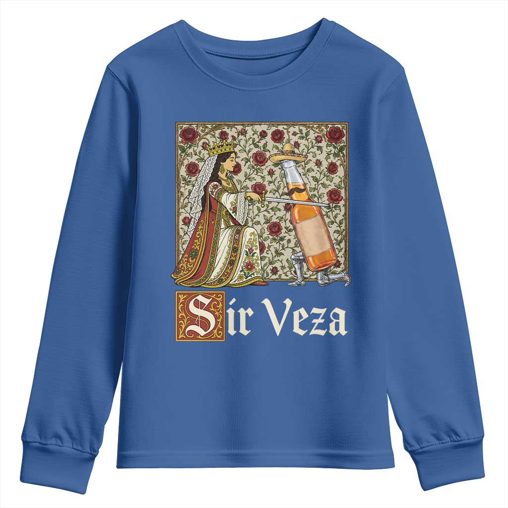 Sir Veza Beer Medieval Knight Pun Sombrero Cinco De Mayo Youth Sweatshirt