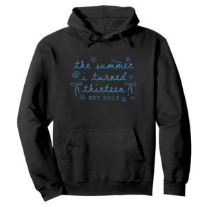 The Summer I Turned Thirteen Funny 13th Birthday Est 2013 Hoodie Summer Coastal Birthday Seashell Bow