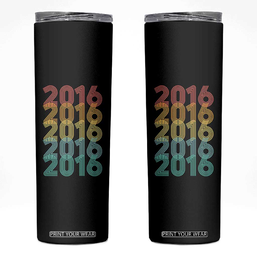 10th Birthday Skinny Tumbler Vintage 2016 Retro 10 Years Old Birthday TS11 Black Print Your Wear