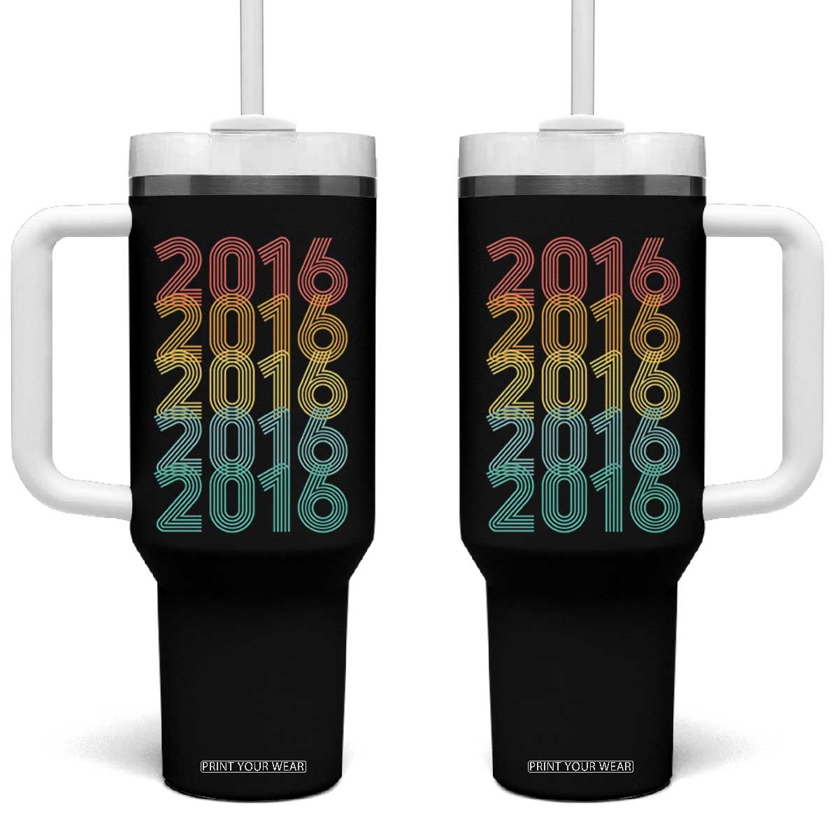 10th Birthday Tumbler With Handle Vintage 2016 Retro 10 Years Old Birthday