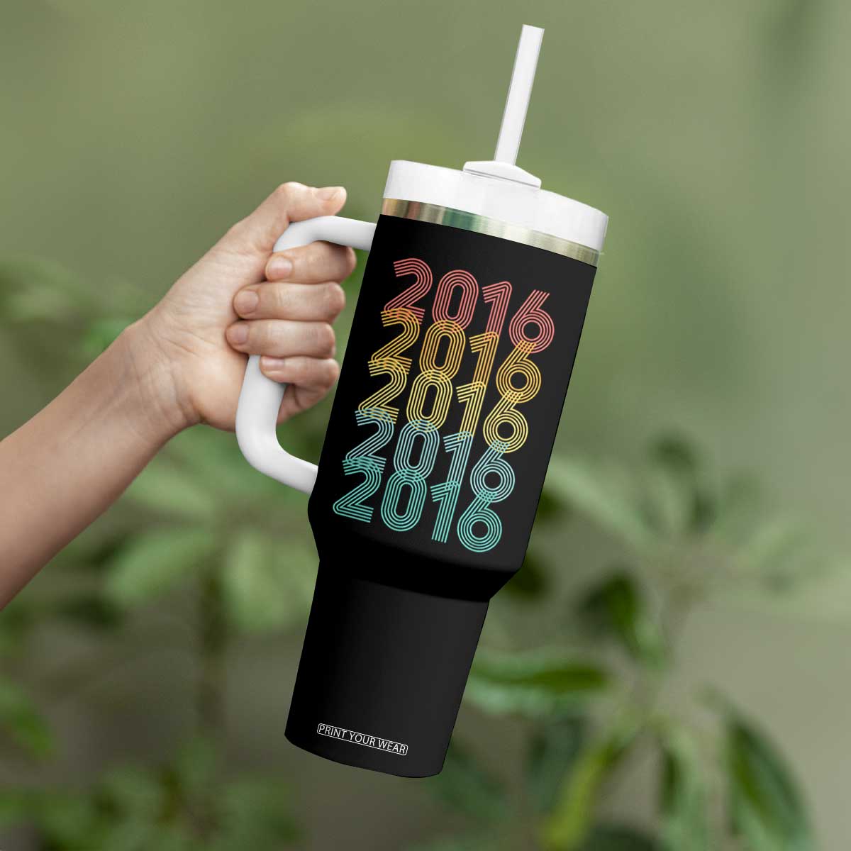 10th Birthday Tumbler With Handle Vintage 2016 Retro 10 Years Old Birthday