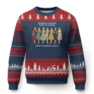 Women's Rights Vary By State Men's Rights Don't Feminist Ugly Christmas Sweater