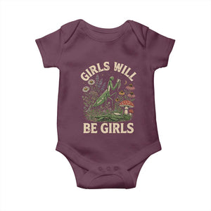 Girls Will Be Will Girls Praying Mantis Feminist Entomologist Baby Onesie