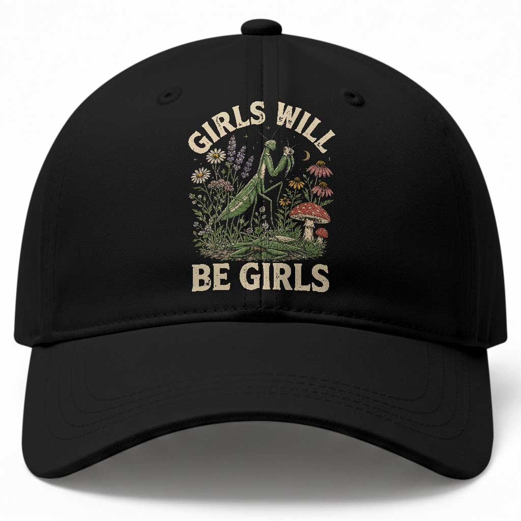 Girls Will Be Will Girls Praying Mantis Feminist Entomologist Baseball Cap TS11 Print Your Wear