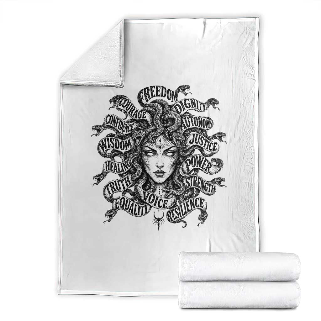 Feminist Medusa Power Snake Wisdom Equality Goth Throw Blanket
