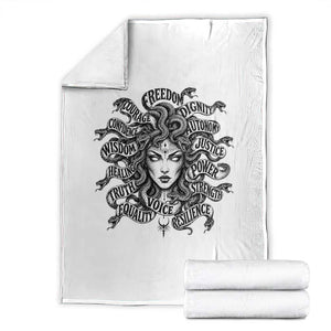 Feminist Medusa Power Snake Wisdom Equality Goth Throw Blanket