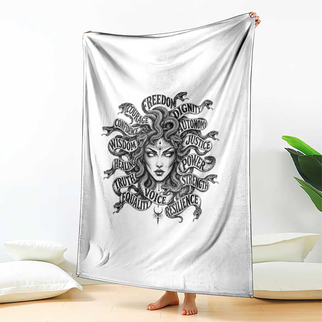 Feminist Medusa Power Snake Wisdom Equality Goth Throw Blanket
