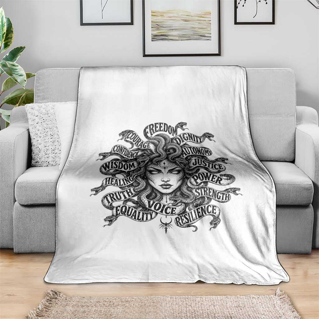 Feminist Medusa Power Snake Wisdom Equality Goth Throw Blanket