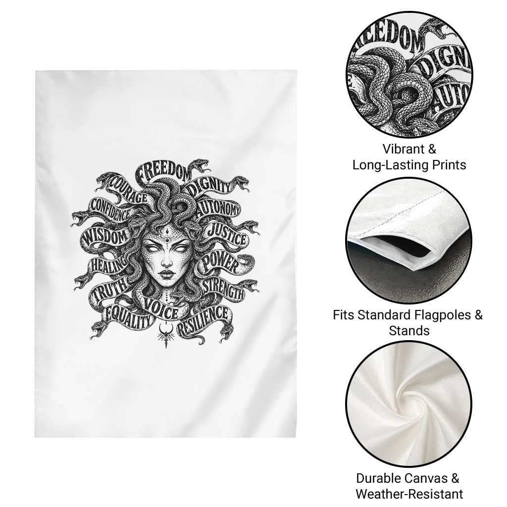 Feminist Medusa Power Snake Wisdom Equality Goth Garden Flag