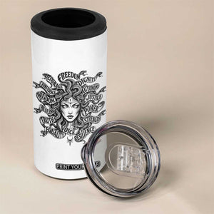 Feminist Medusa Power Snake Wisdom Equality Goth 4 in 1 Can Cooler Tumbler