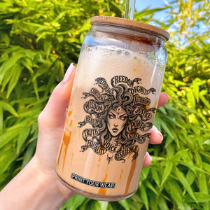Feminist Medusa Power Snake Wisdom Equality Goth Glass Can