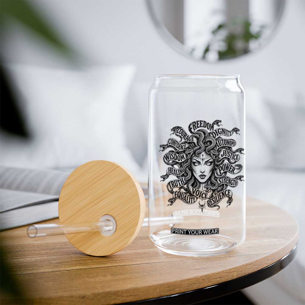 Feminist Medusa Power Snake Wisdom Equality Goth Glass Can