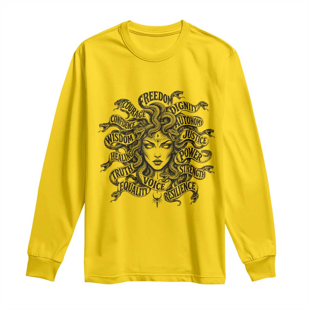Feminist Medusa Power Snake Wisdom Equality Goth Long Sleeve Shirt