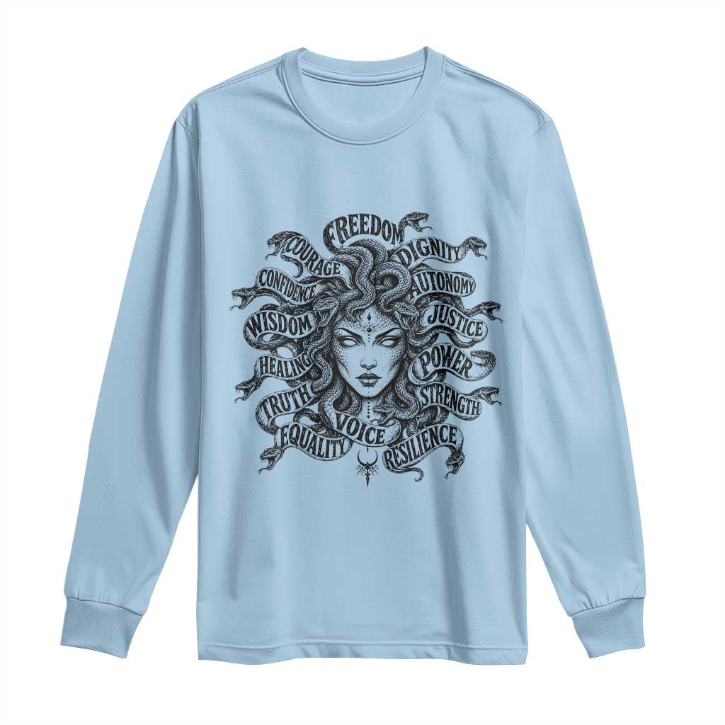 Feminist Medusa Power Snake Wisdom Equality Goth Long Sleeve Shirt