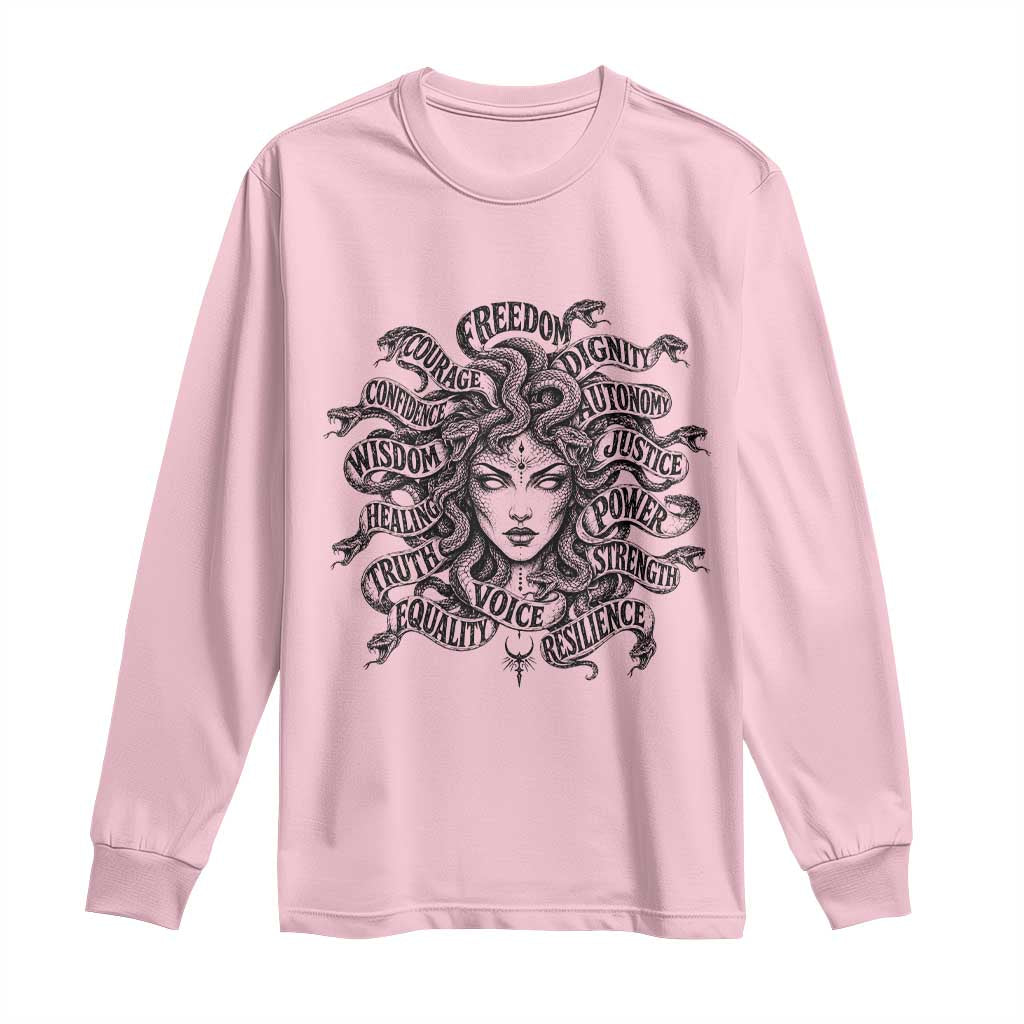 Feminist Medusa Power Snake Wisdom Equality Goth Long Sleeve Shirt