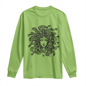 Feminist Medusa Power Snake Wisdom Equality Goth Long Sleeve Shirt