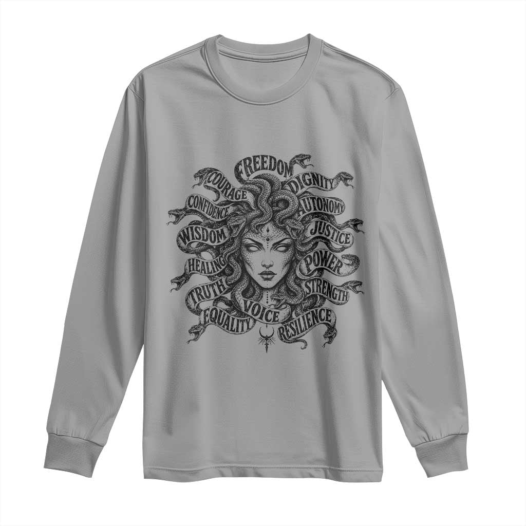Feminist Medusa Power Snake Wisdom Equality Goth Long Sleeve Shirt