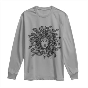 Feminist Medusa Power Snake Wisdom Equality Goth Long Sleeve Shirt