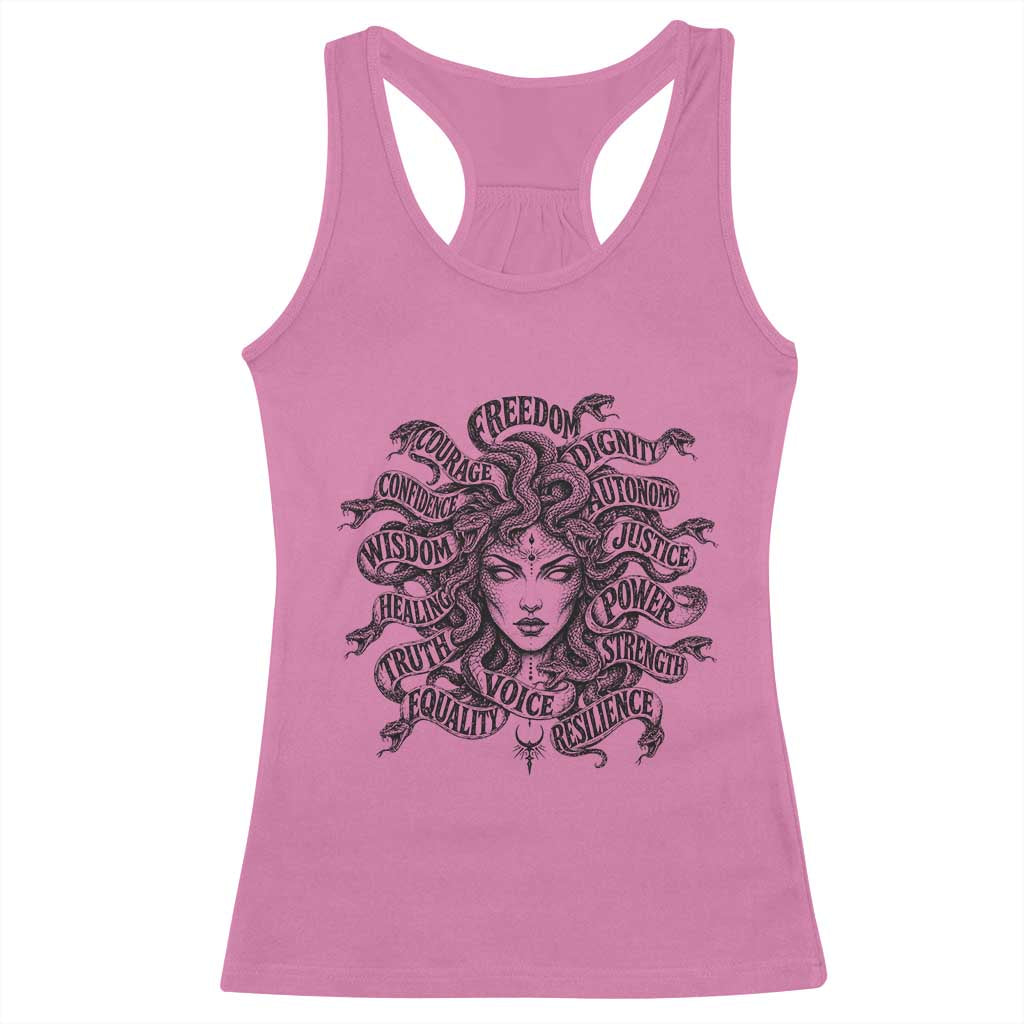 Feminist Medusa Power Snake Wisdom Equality Goth Racerback Tank Top