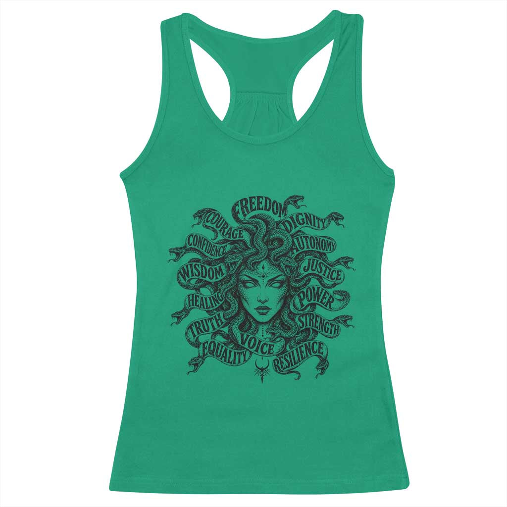 Feminist Medusa Power Snake Wisdom Equality Goth Racerback Tank Top