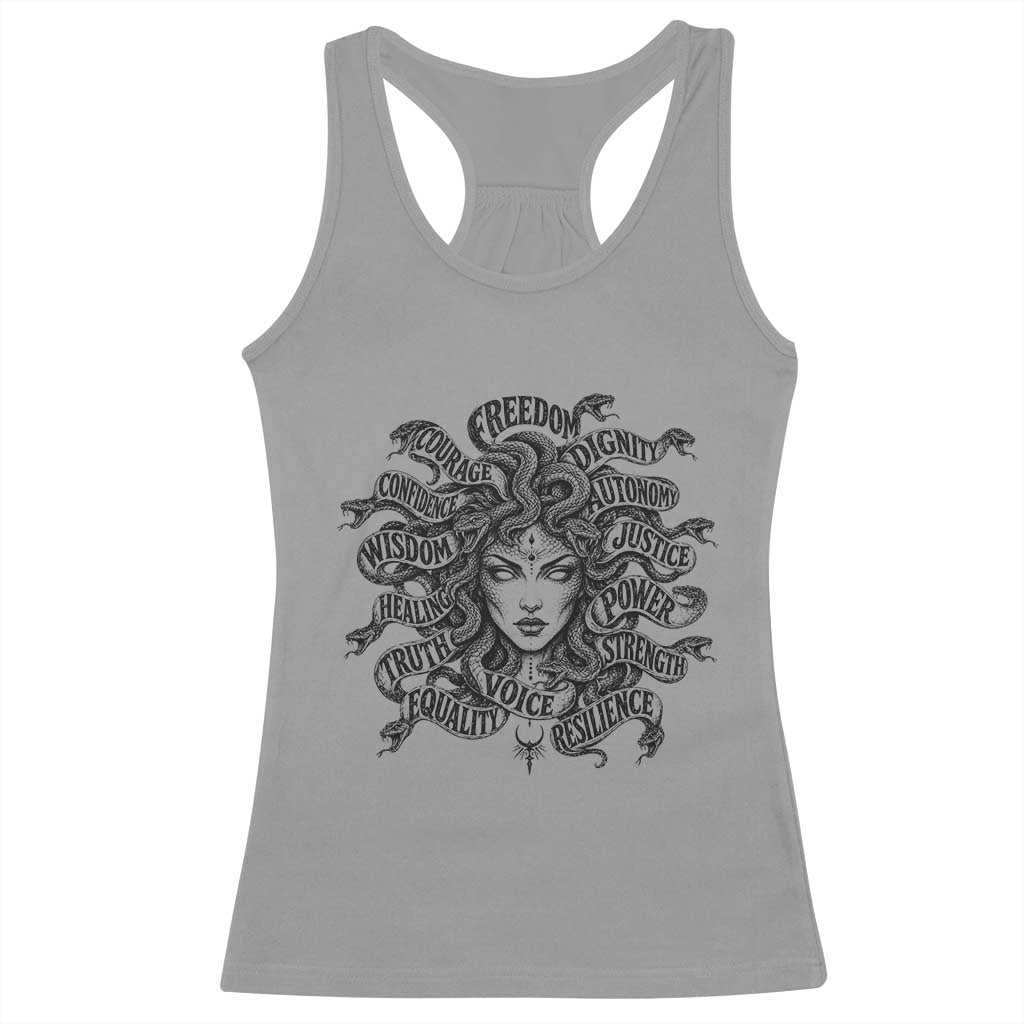 Feminist Medusa Power Snake Wisdom Equality Goth Racerback Tank Top