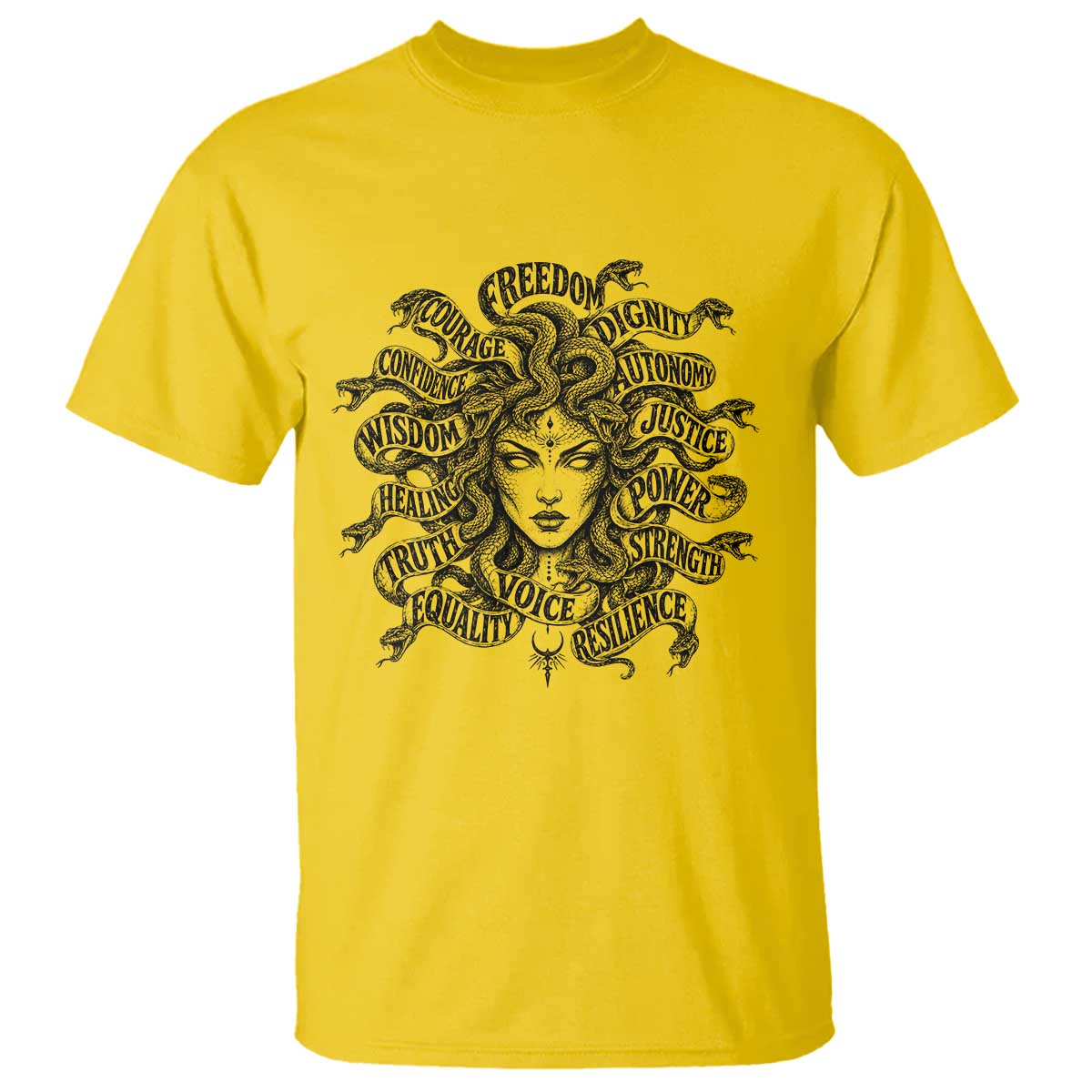 Feminist Medusa Power Snake Wisdom Equality Goth T Shirt